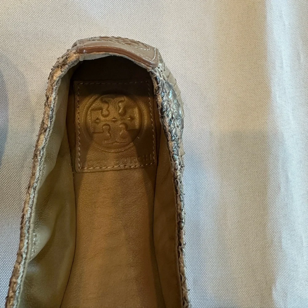 Tory Burch Kids Tan Snake Print Ballet Flats Size 5M K11